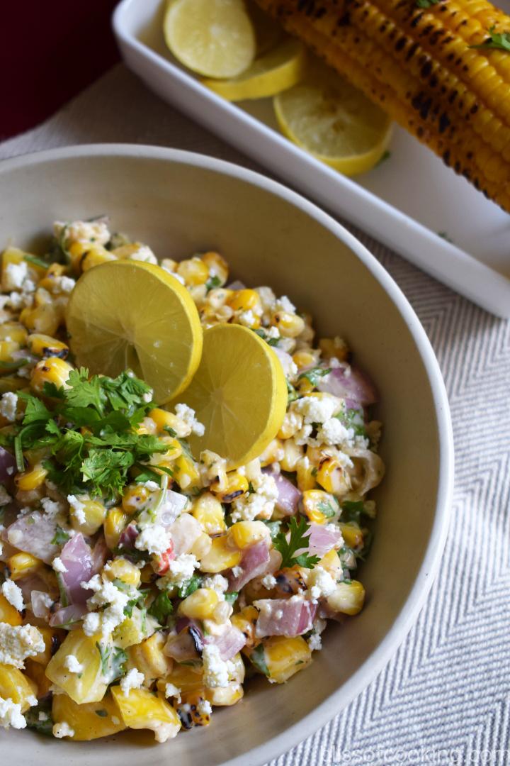 Roasted Mexican Street Corn Salad - Bliss of Cooking