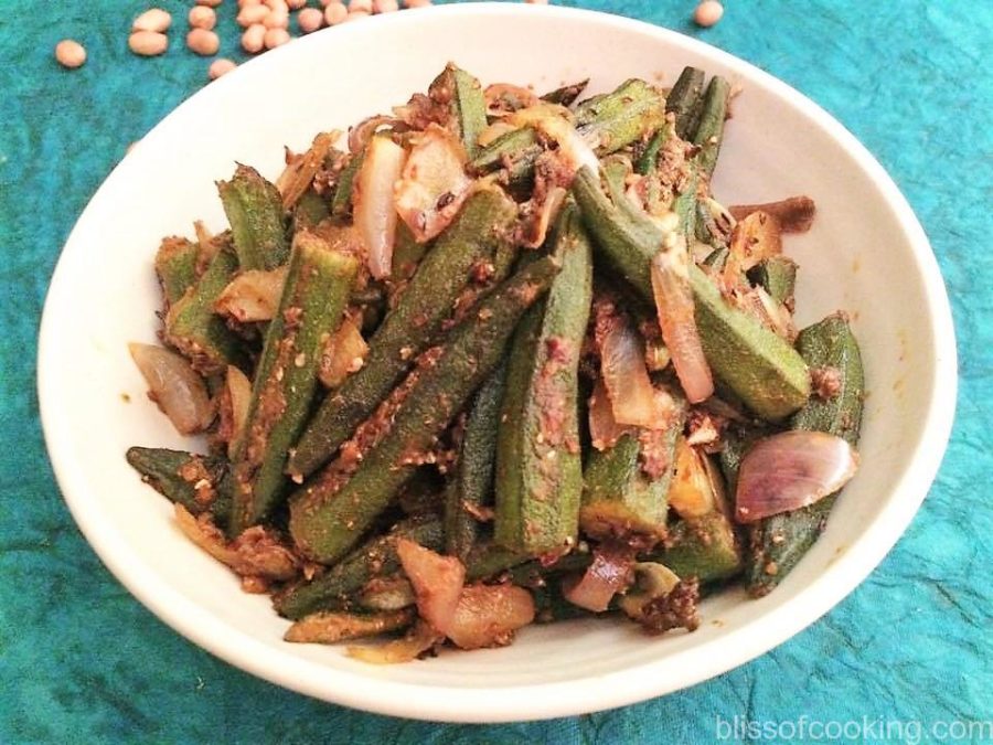 Bharwan Bhindi (Stuffed Okra With Peanut And Fennel) - Bliss Of Cooking